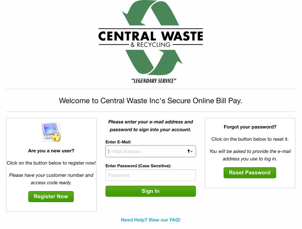 Did you know you can pay online? - Central Waste